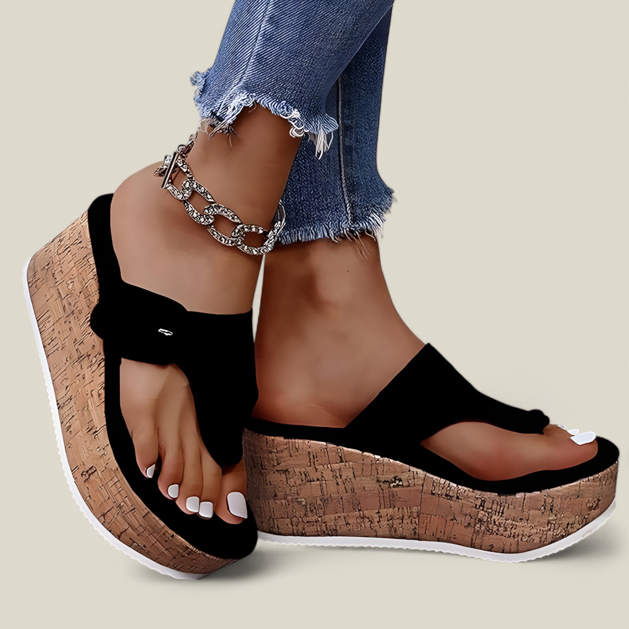 Norie | Sandales à semelles compensées - Chic et confortable