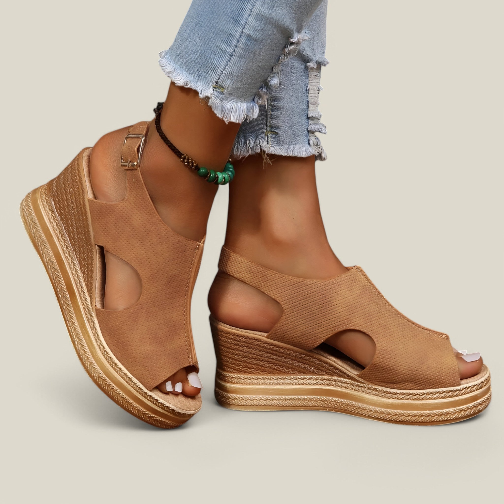 Cora | Sandales à semelles compensées - Confortables et élégantes