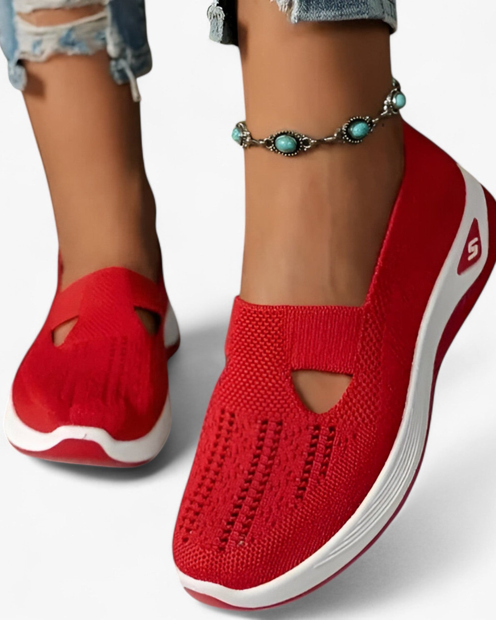 Clare | Bløde sko – Letvægts og støddæmpende - Rød - shoes - {{ product_tags }