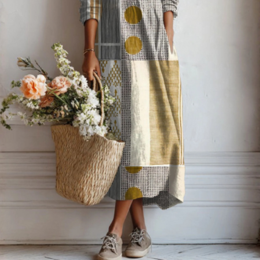 Emily Bohemian Linen Dress with