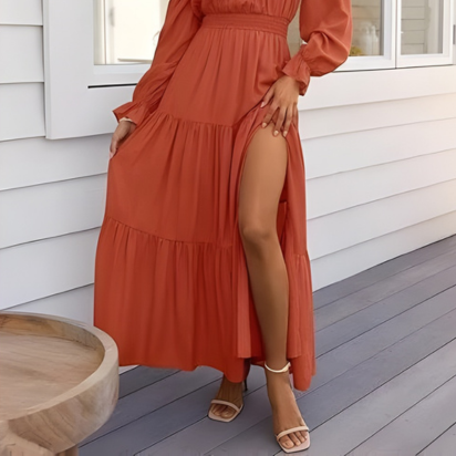 Boho Off-Shoulder Maxi Dress – Effortless, Flowing Bohemian Style