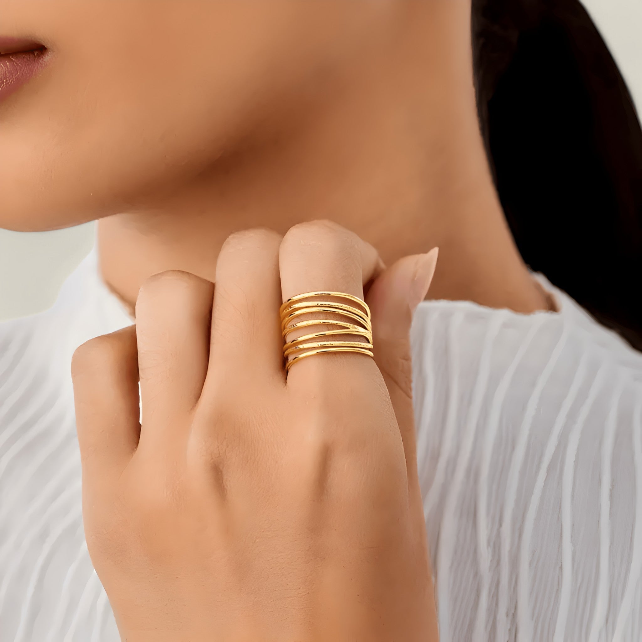 Lillian | Bague à cascade élégante