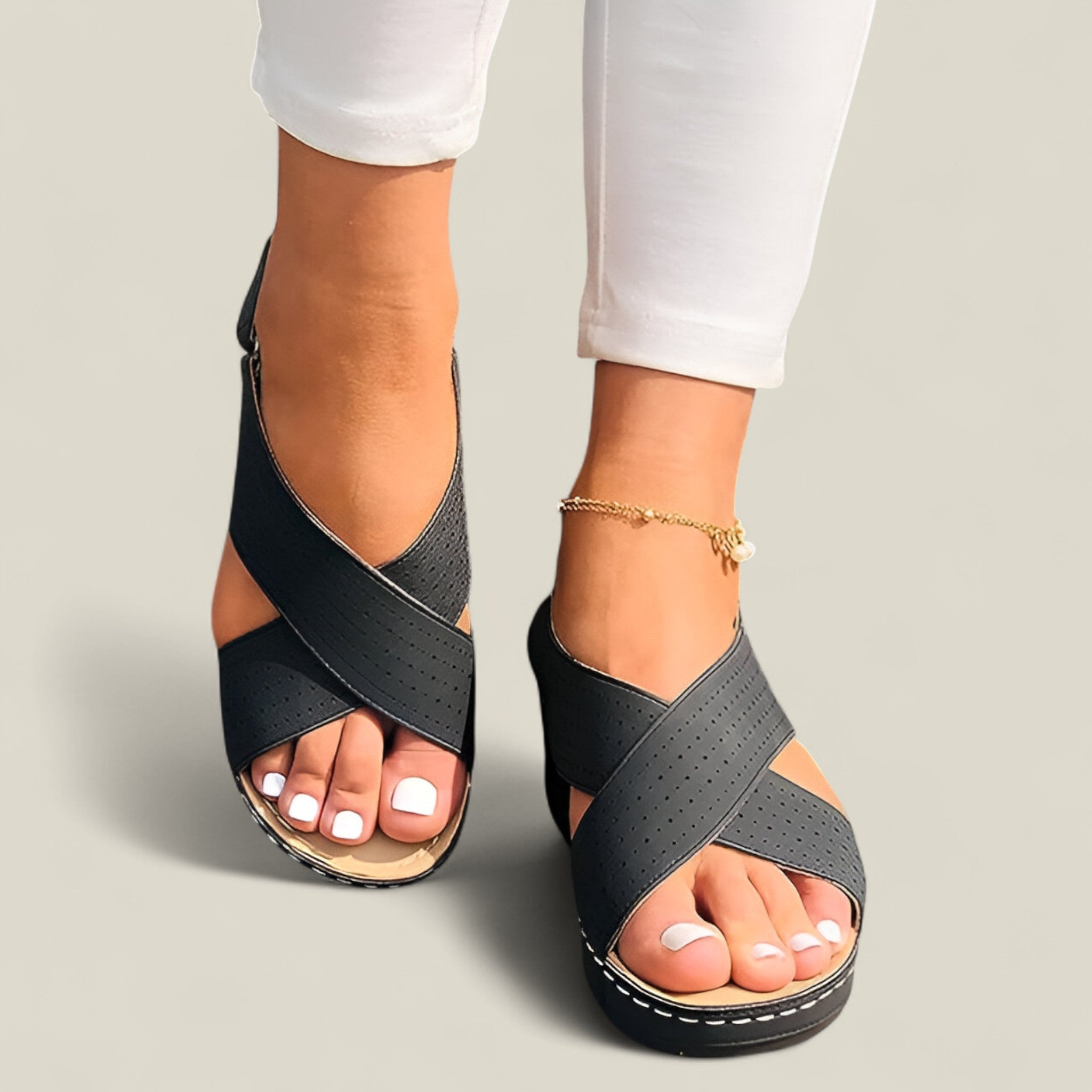 Katherine | Sandales compensées - Tendance et Raffiné