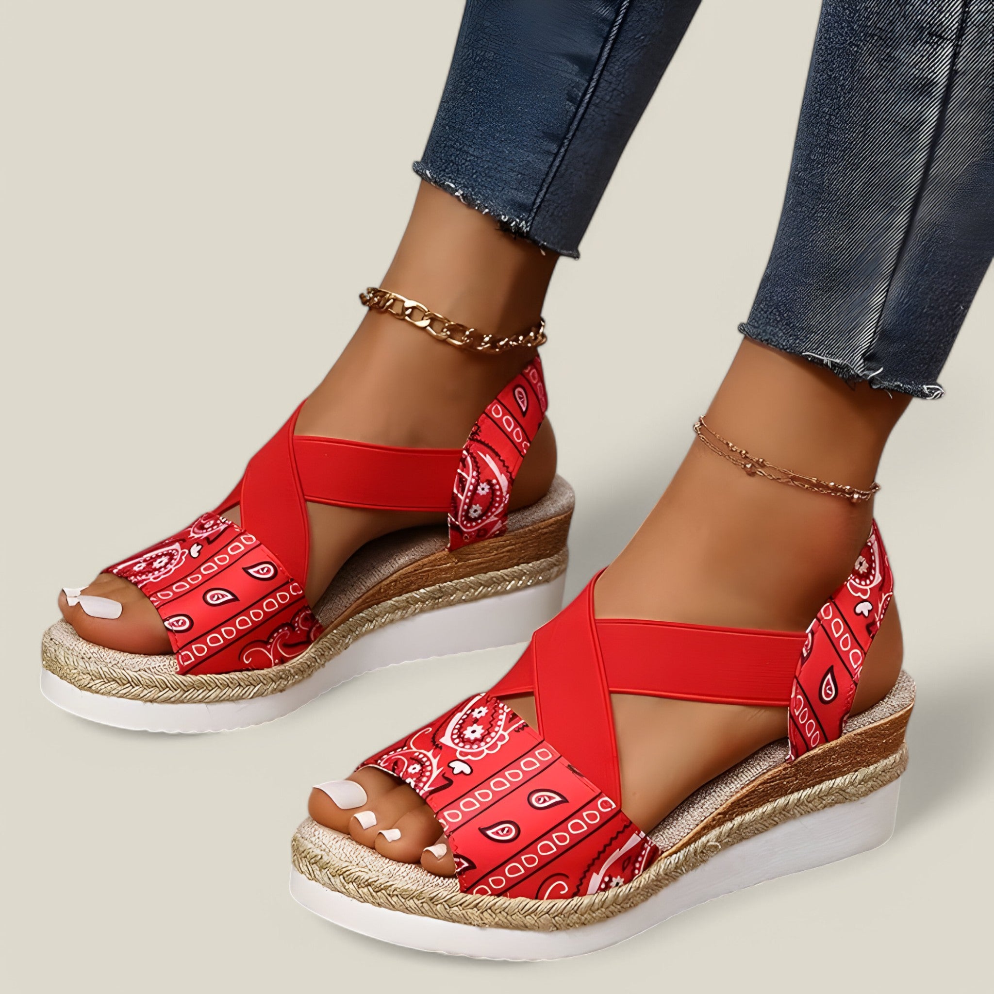 Lina | Sandales de plage à plateforme - élégantes et confortables