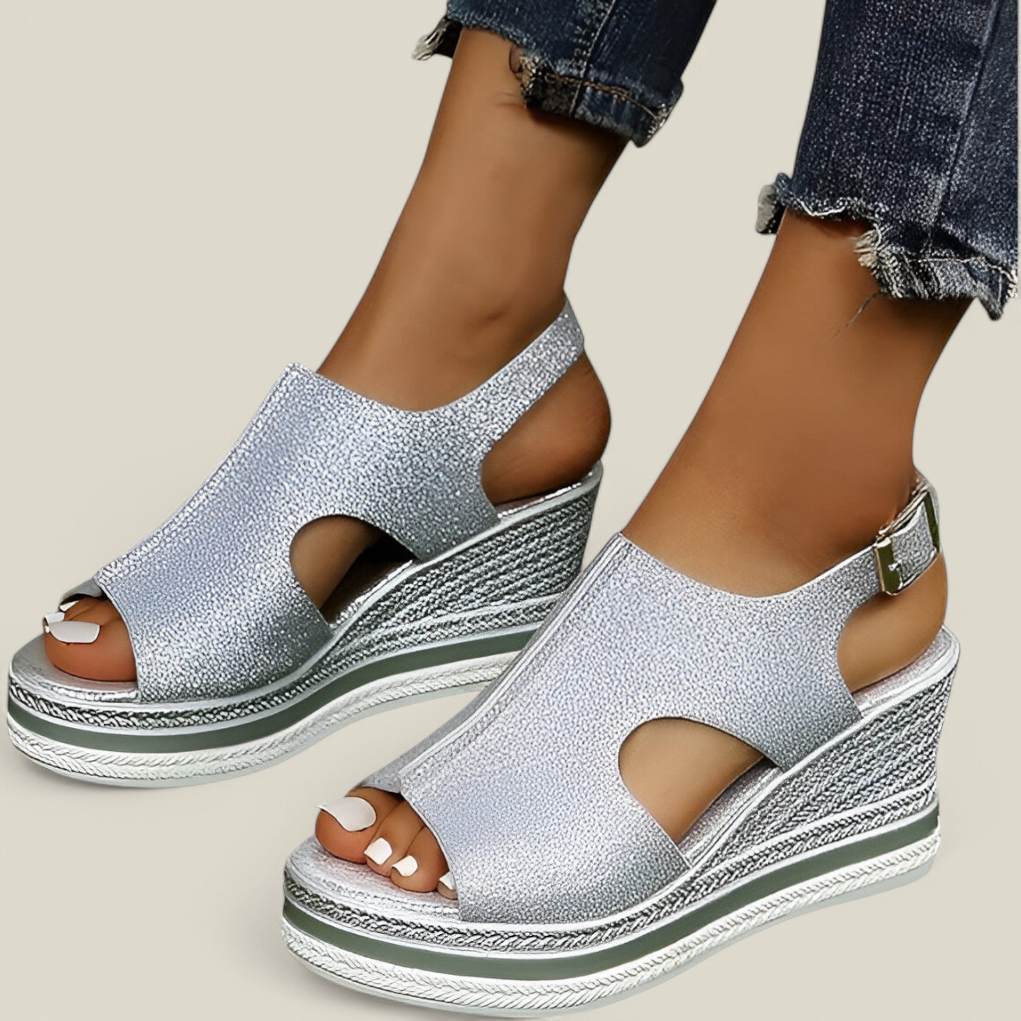Cora | Sandales à semelles compensées - Confortables et élégantes