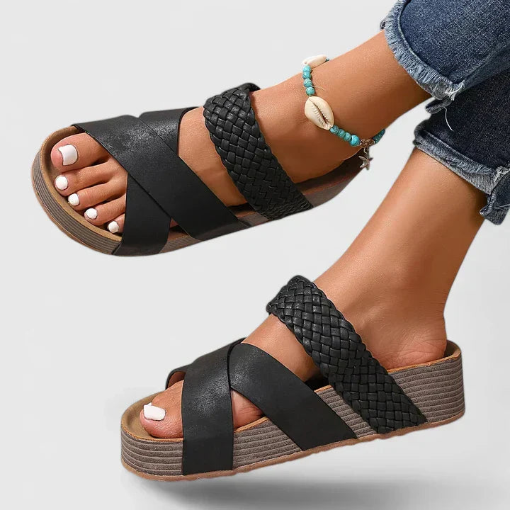 Women's Delaney Braided Cross-Strap Sandals