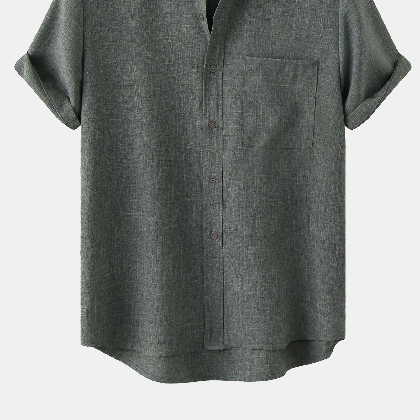 Men's Stand Collar Shirt with Pocket