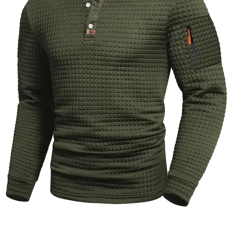 Ephraim Textured Polo Shirt with Sleeve Pocket – Smart, Everyday Comfort