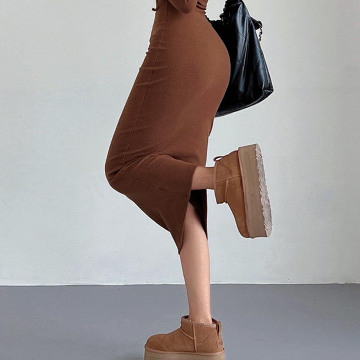 Women's Casual off-shoulder hoodie dress with drawstring