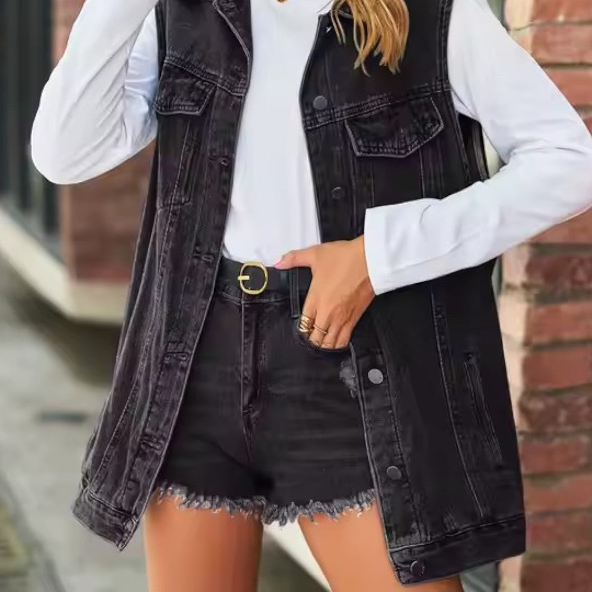 Mira Autumn Retro Denim Vest Jacket - Vintage-Inspired Denim for Effortless Fall Style