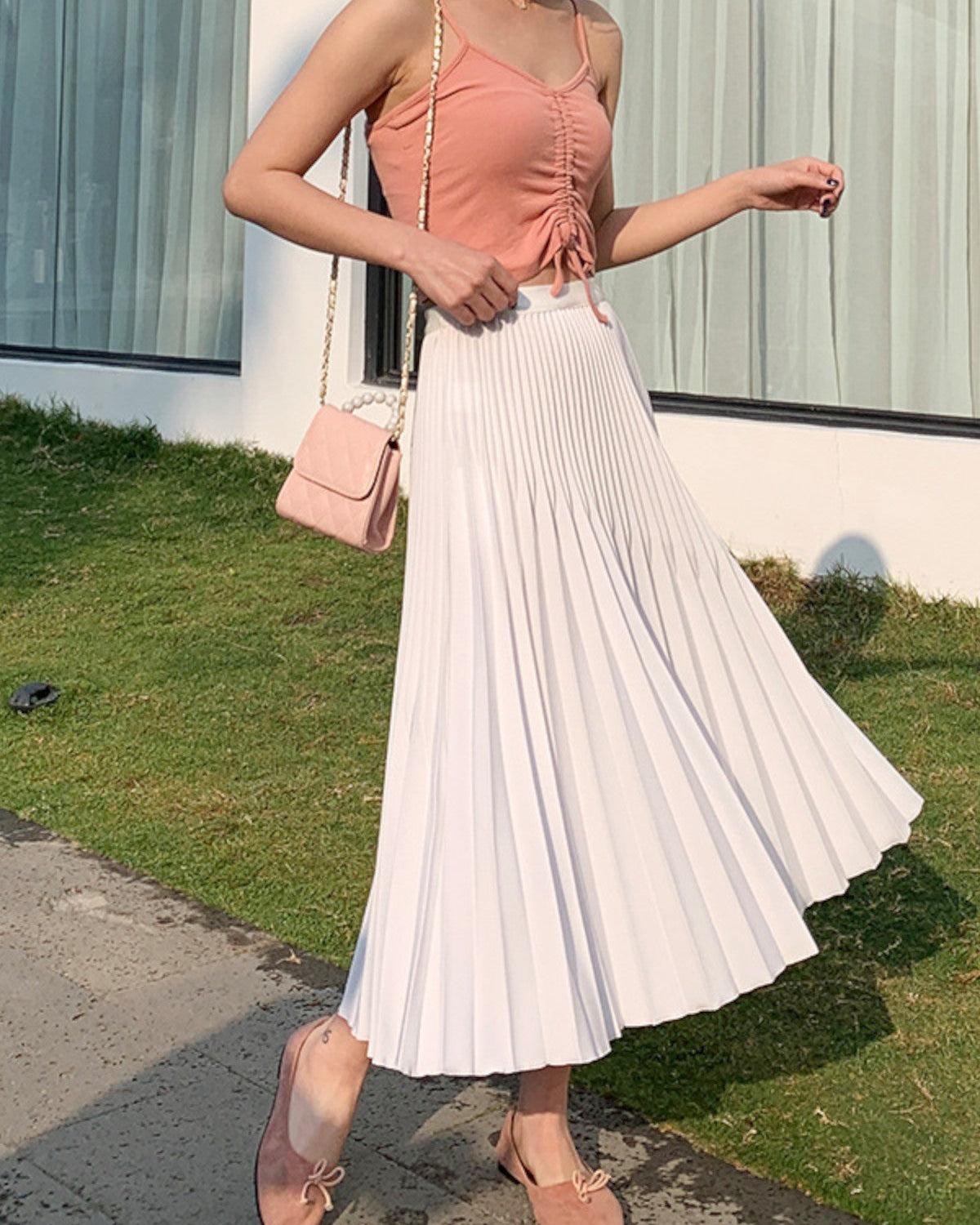 Amelia Classic A-Line Pleated Skirt - Timeless Silhouette, Flattering Pleats
