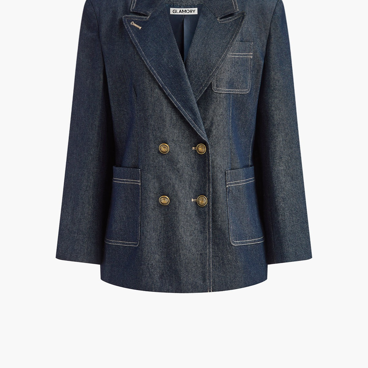 Clara Cotton Lapel Denim Blazer - Effortless Everyday Style