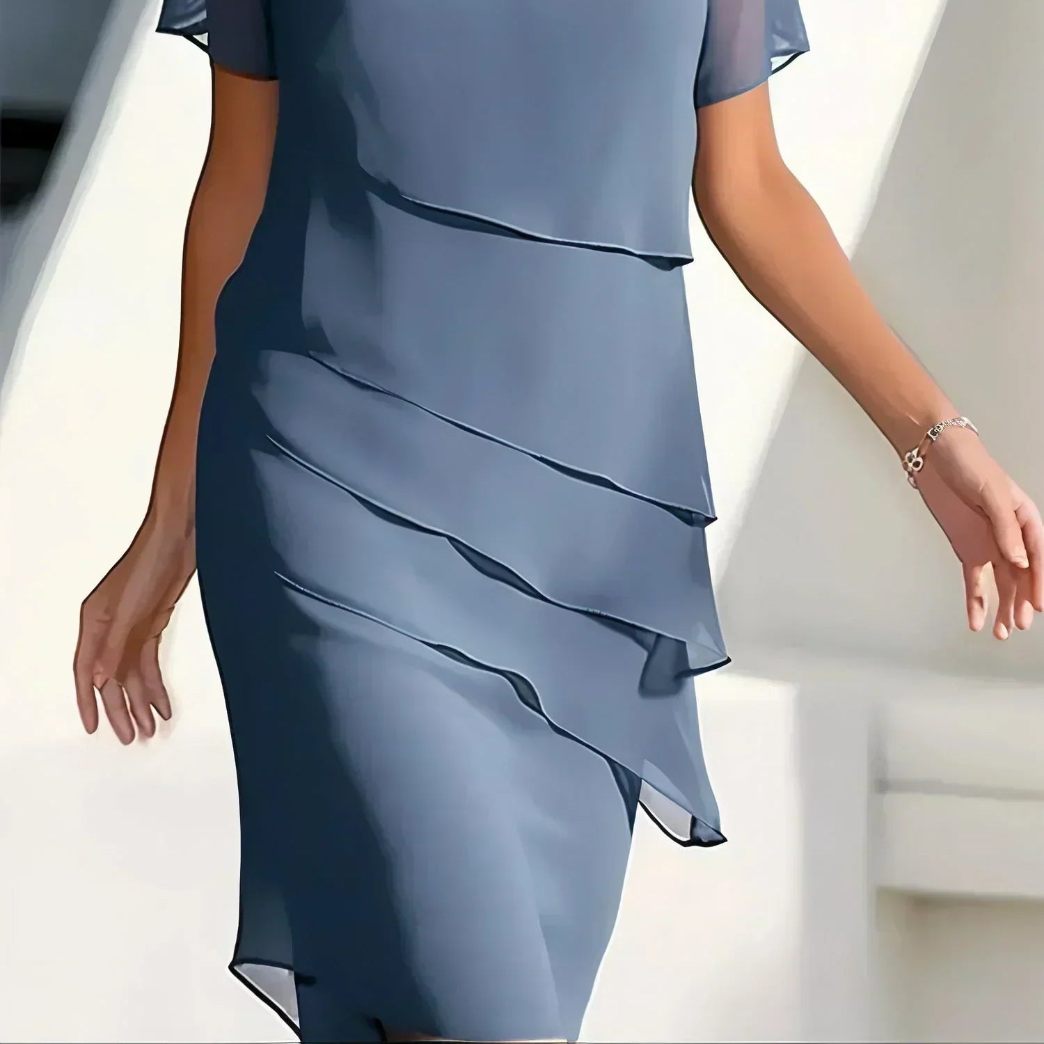 Women's Elegant Tummy-Cover Dress for a Chic, Modest Look
