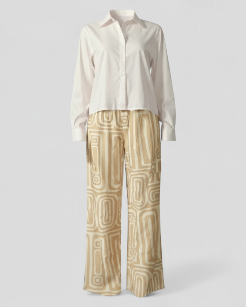 Isabella | Kontorsæt 2 dele - Elegant og professionel - Khaki - women's fashion - {{ product_tags }