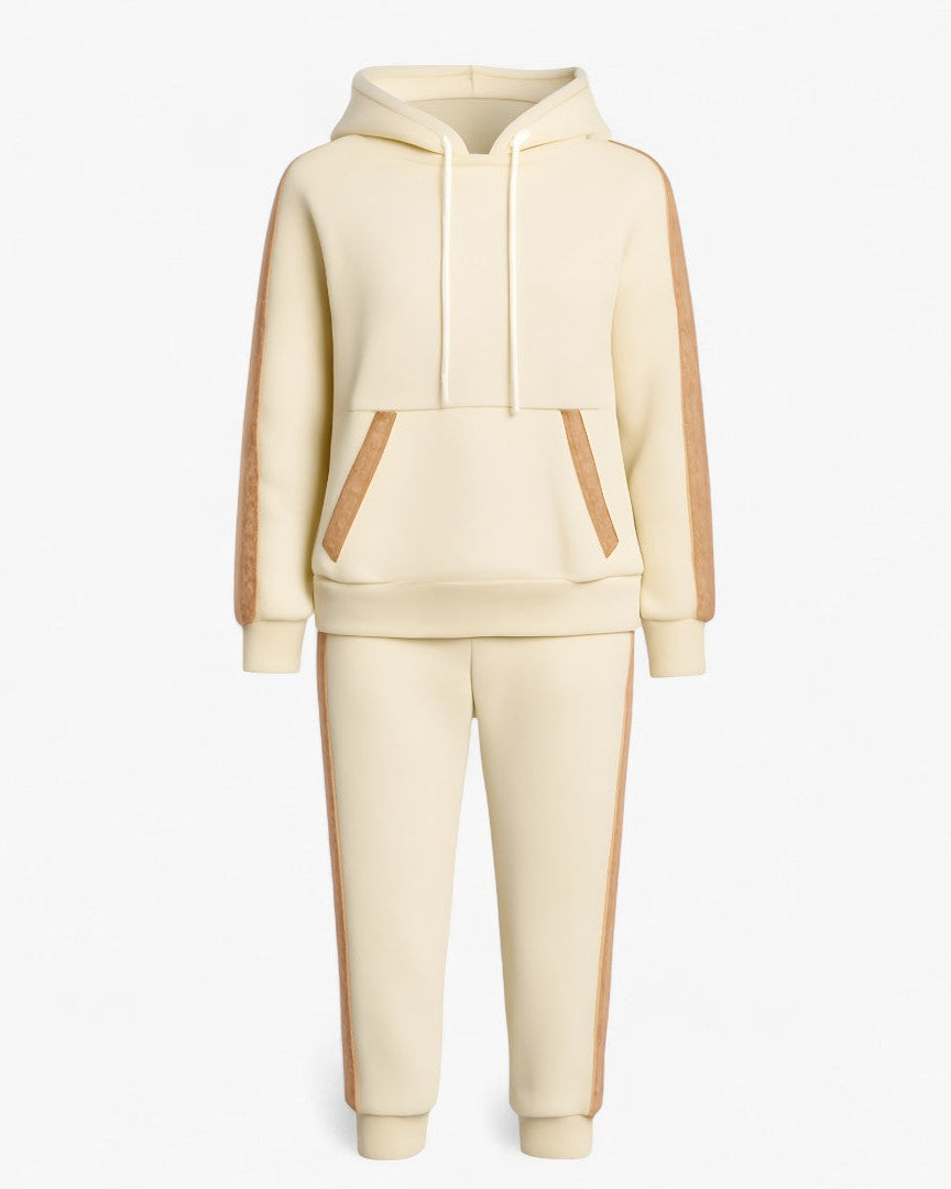 Annika | Sæt med hættetrøje og glitrende elementer - Weiß - women's fashion - {{ product_tags }