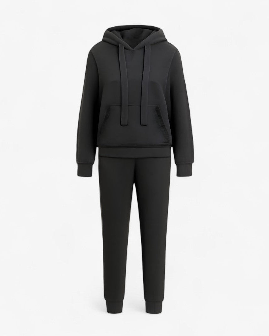 Annika | Sæt med hættetrøje og glitrende elementer - Grau - women's fashion - {{ product_tags }