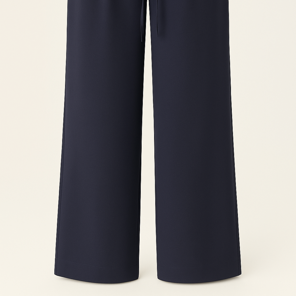 Women's Waisted Palazzo Pants with Tie Belt — Elegant Comfort for Any