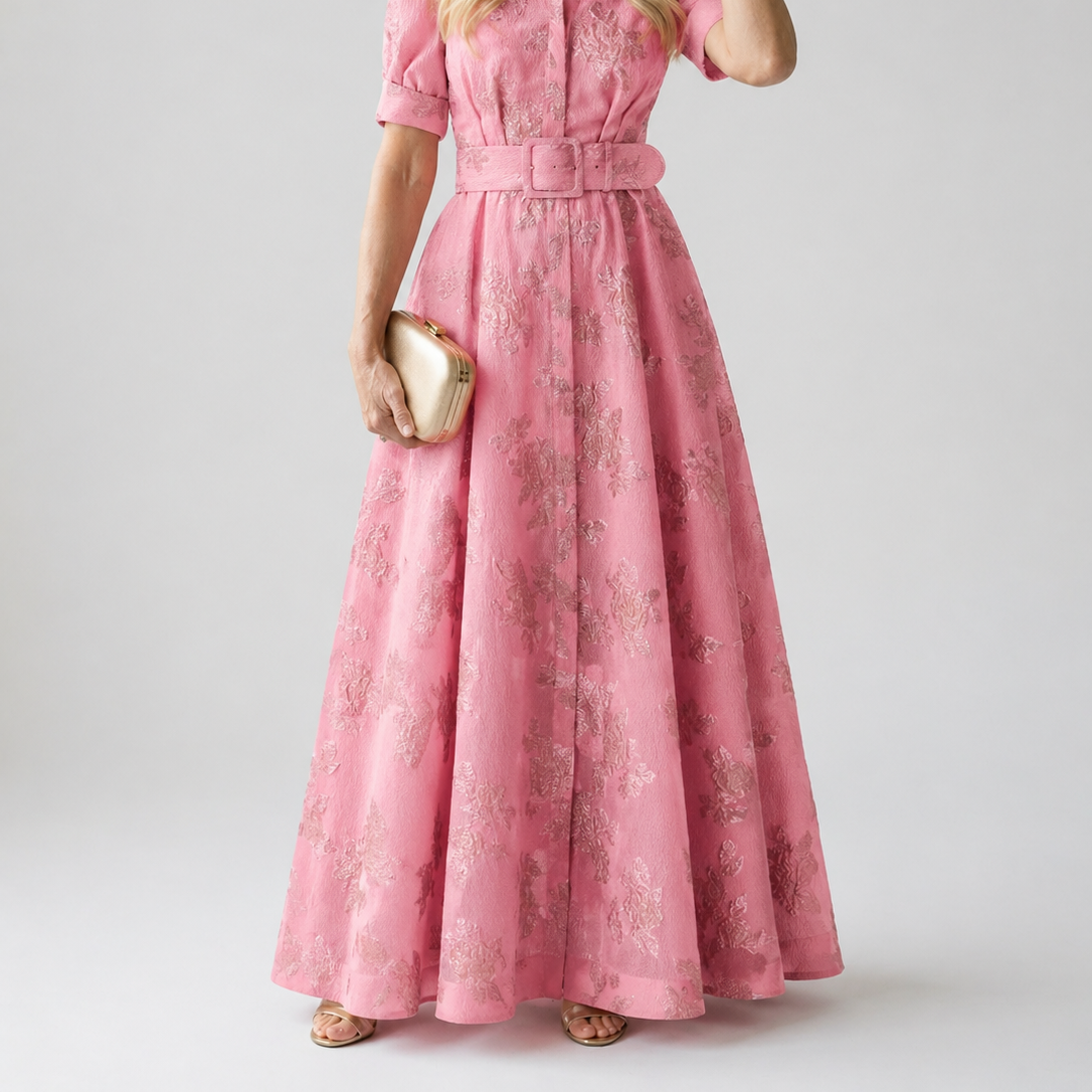 Belted Floral Maxi Dress