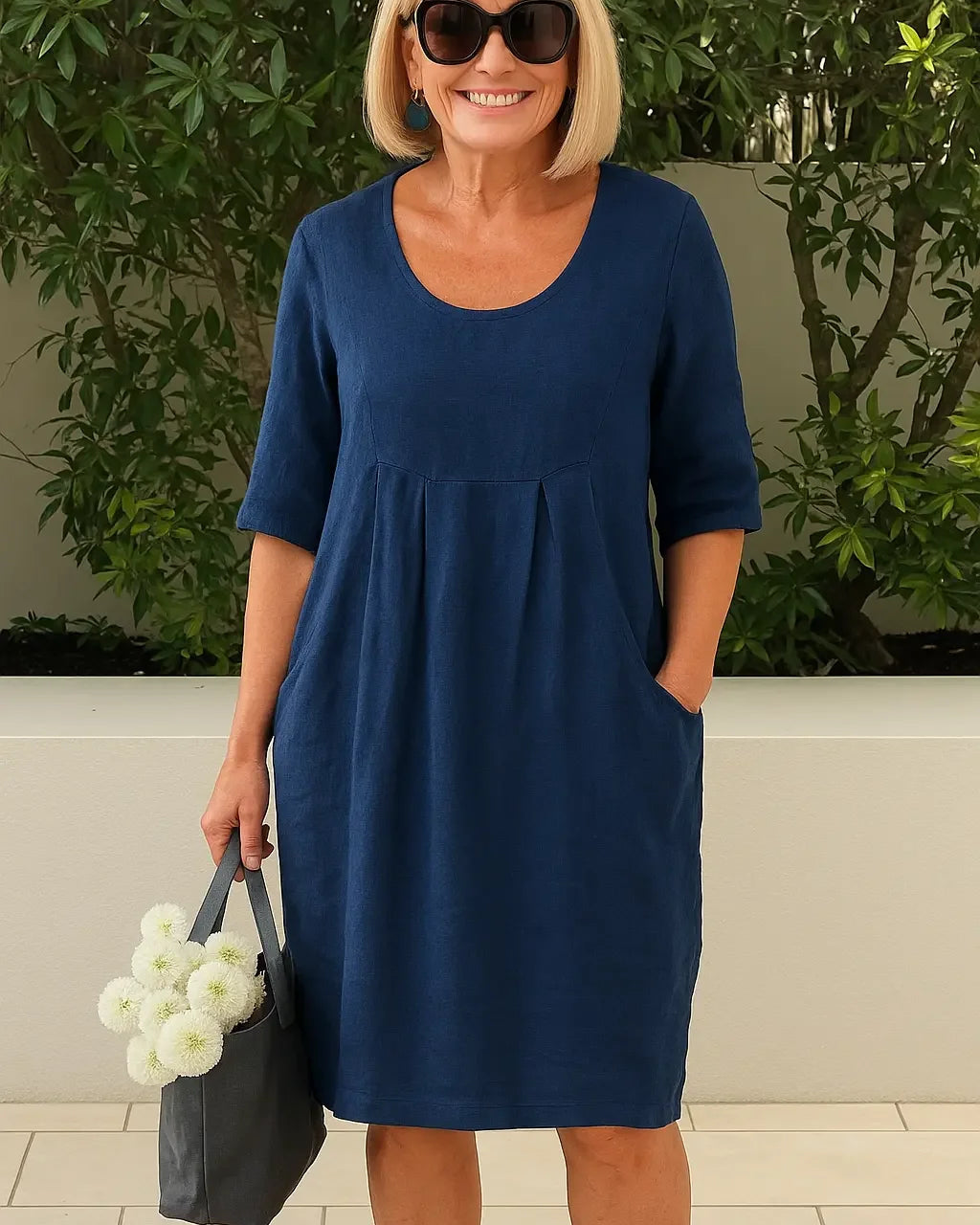Hazel | Everyday Linen Dress with Pockets - Alurea & Co.