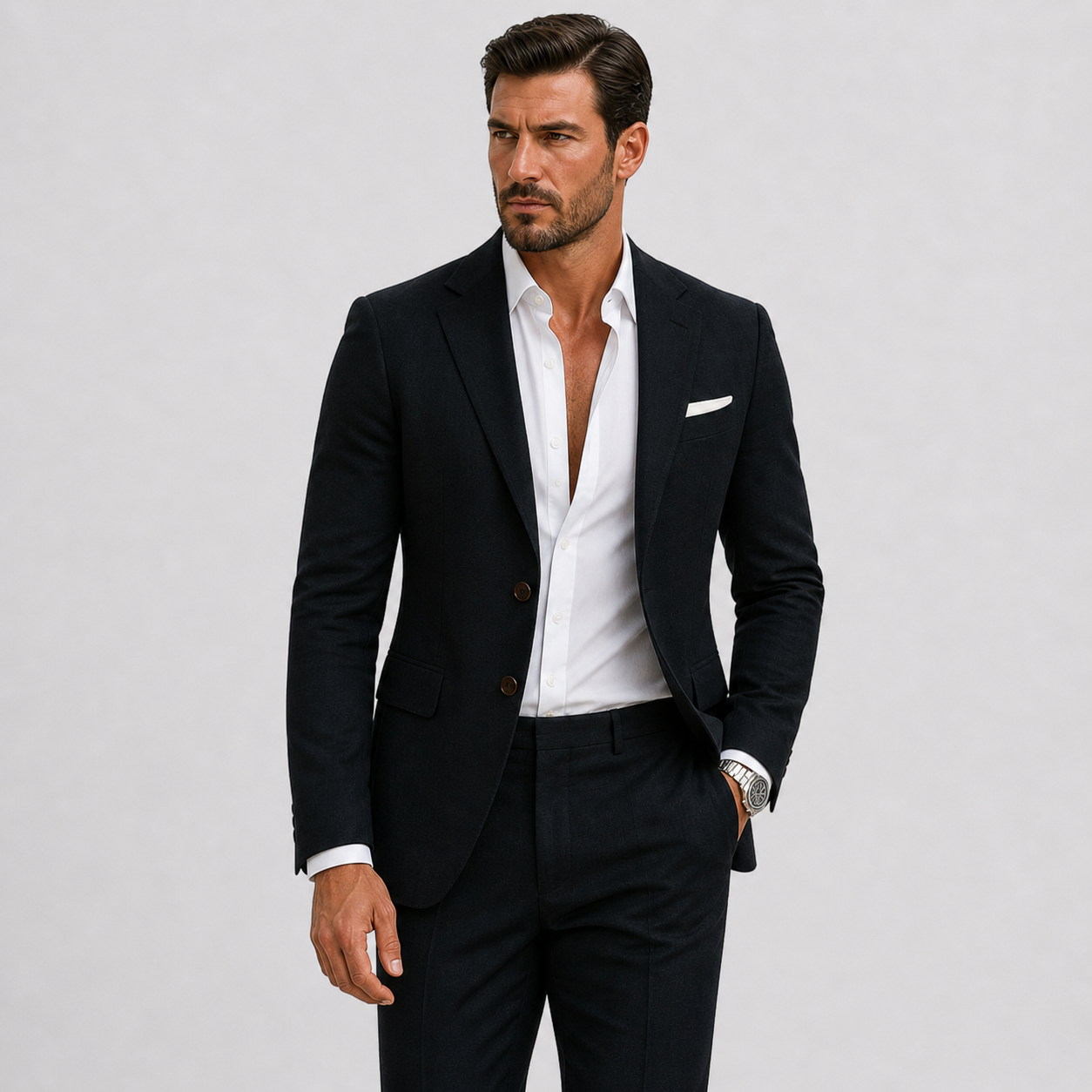 Herre Linnedjakkesæt Slim-Fit - Sommerlig Elegance - - Suits - {{ product_tags }