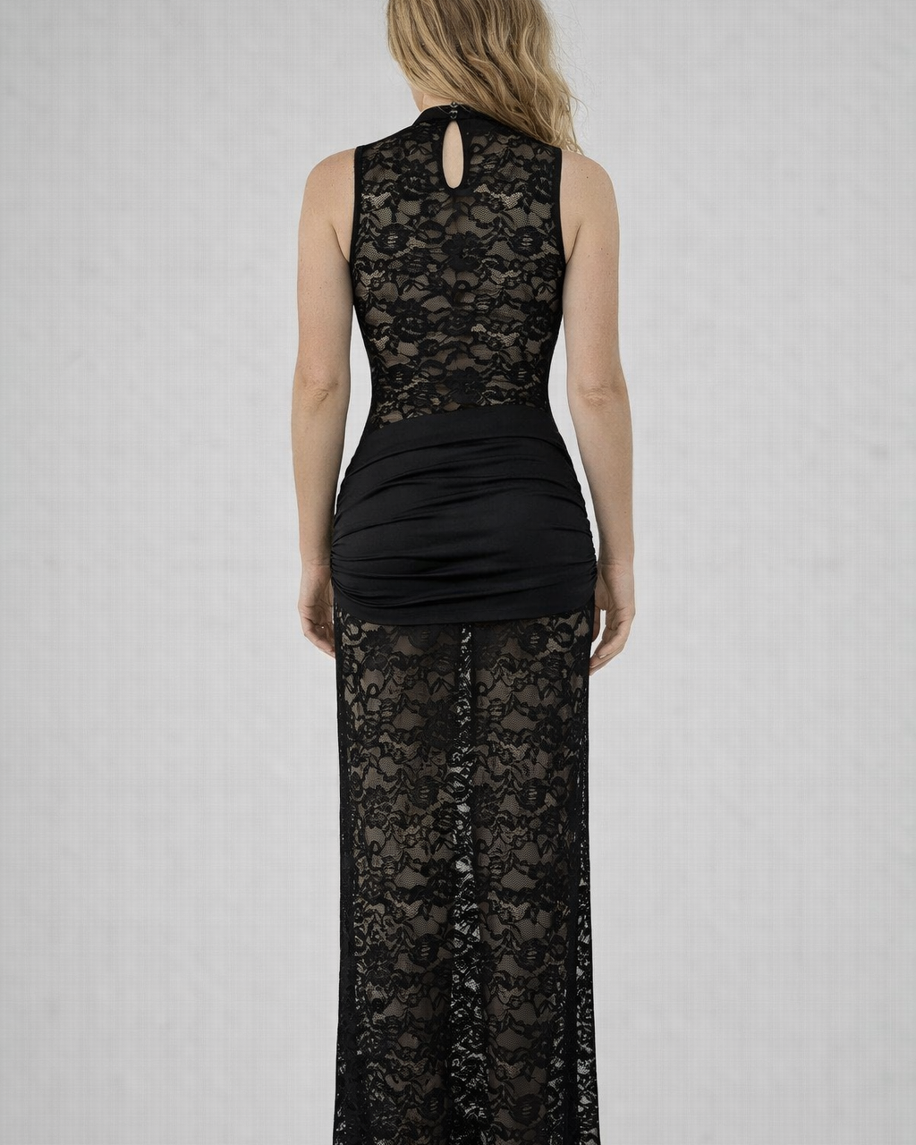 After Dark Lace Maxi Dress Black | Cow Clothing