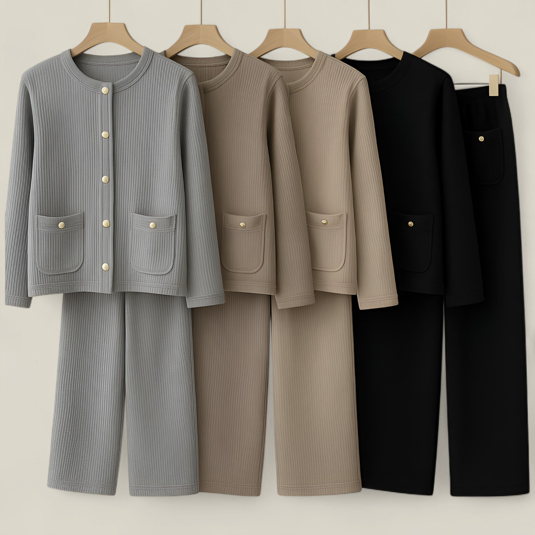 Elise | Ensemble deux pièces en tricot – Chic et confortable