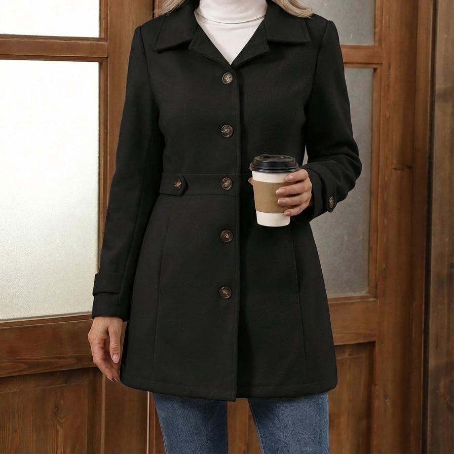 Women's Chic Wool-Blend Coat – Effortless Comfort, Flattering Fit,