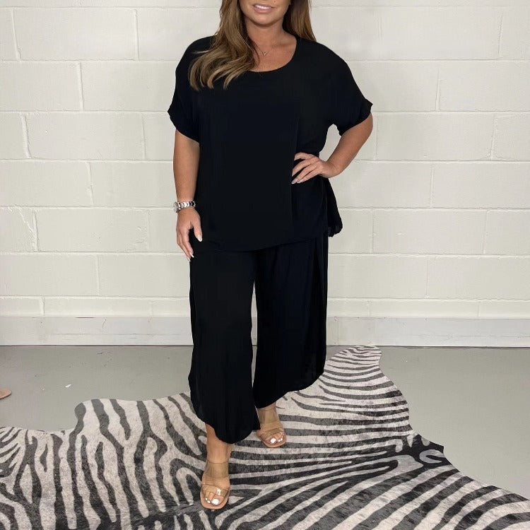Sol Women's Casual Pants & Top Set — Effortless Two-Piece Outfit
