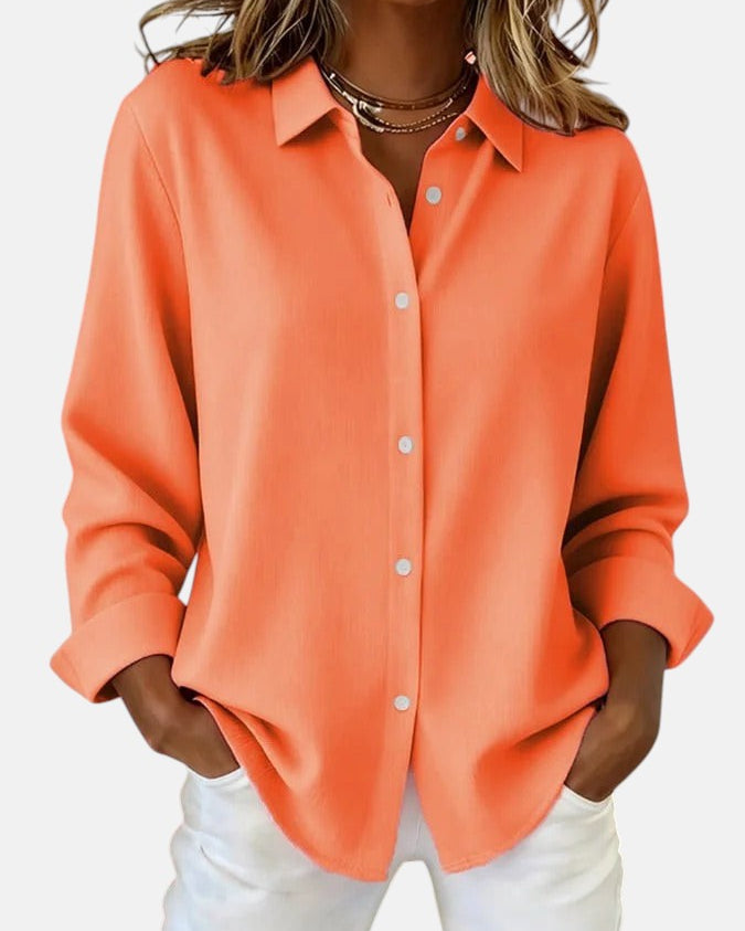 Celia – Sophisticated Button-Front Blouse for Effortless Elegance