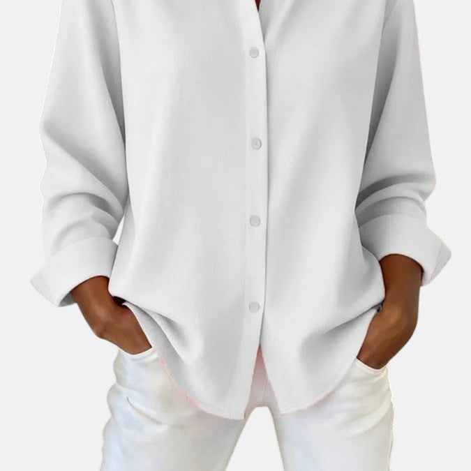 Celia – Sophisticated Button-Front Blouse for Effortless Elegance