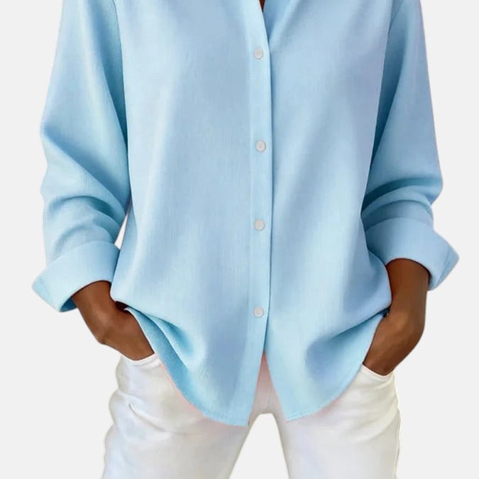 Celia – Sophisticated Button-Front Blouse for Effortless Elegance