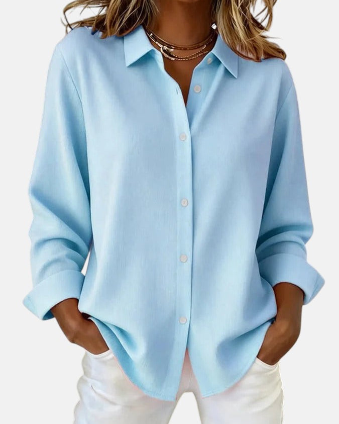 Celia – Sophisticated Button-Front Blouse for Effortless Elegance