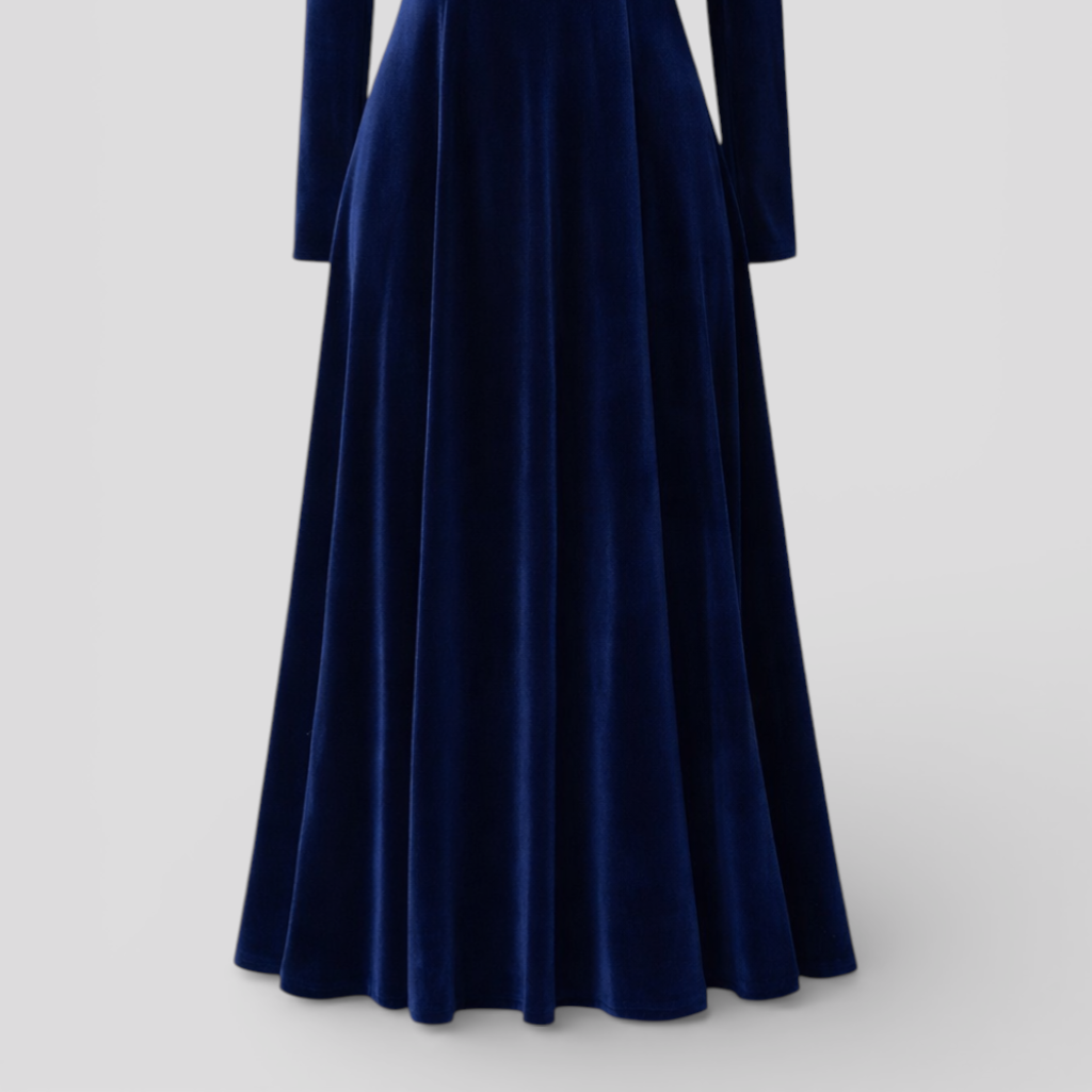 Natalia: Elegant A-Line Dress with Gold Accents