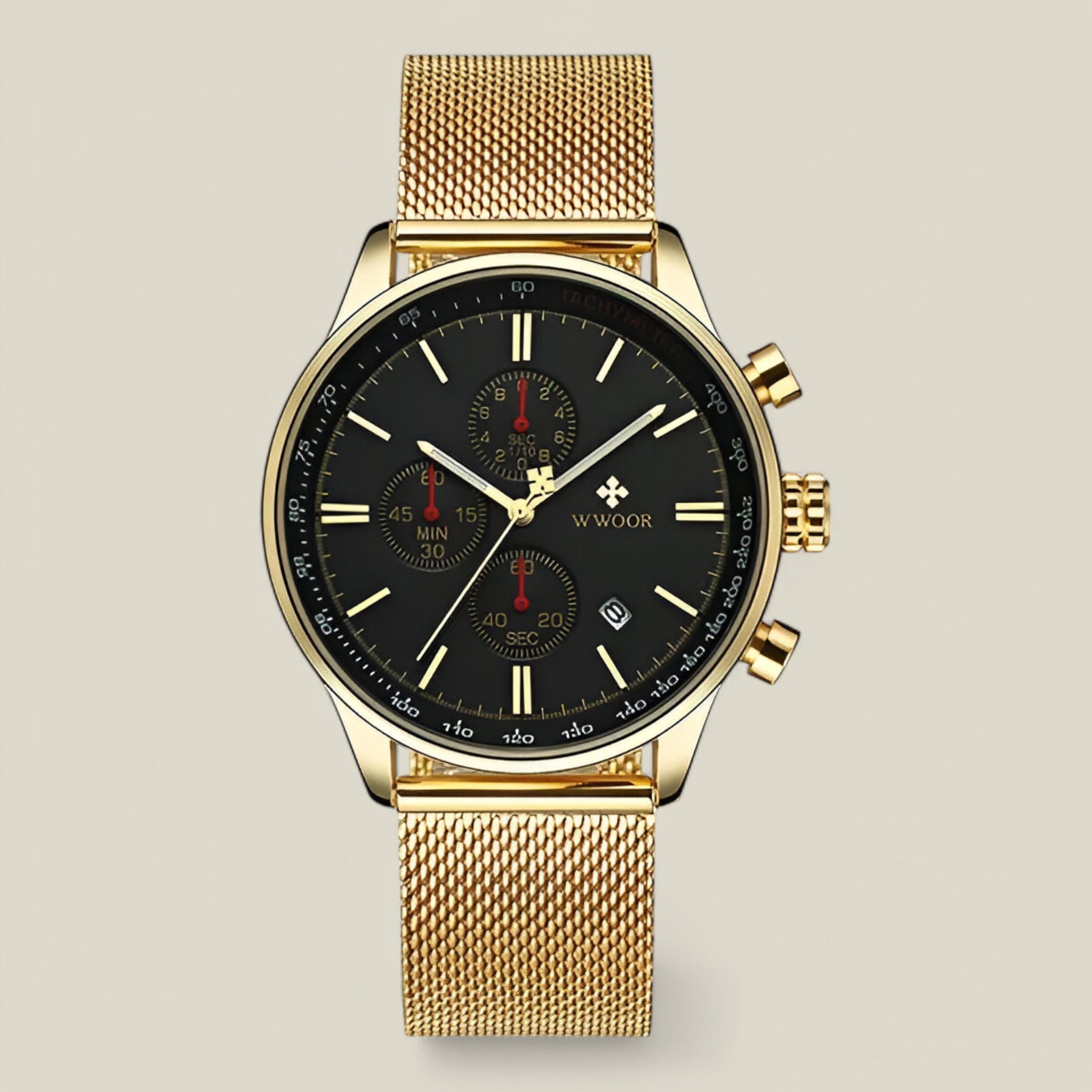 Joseph | Montre chronographe or noir