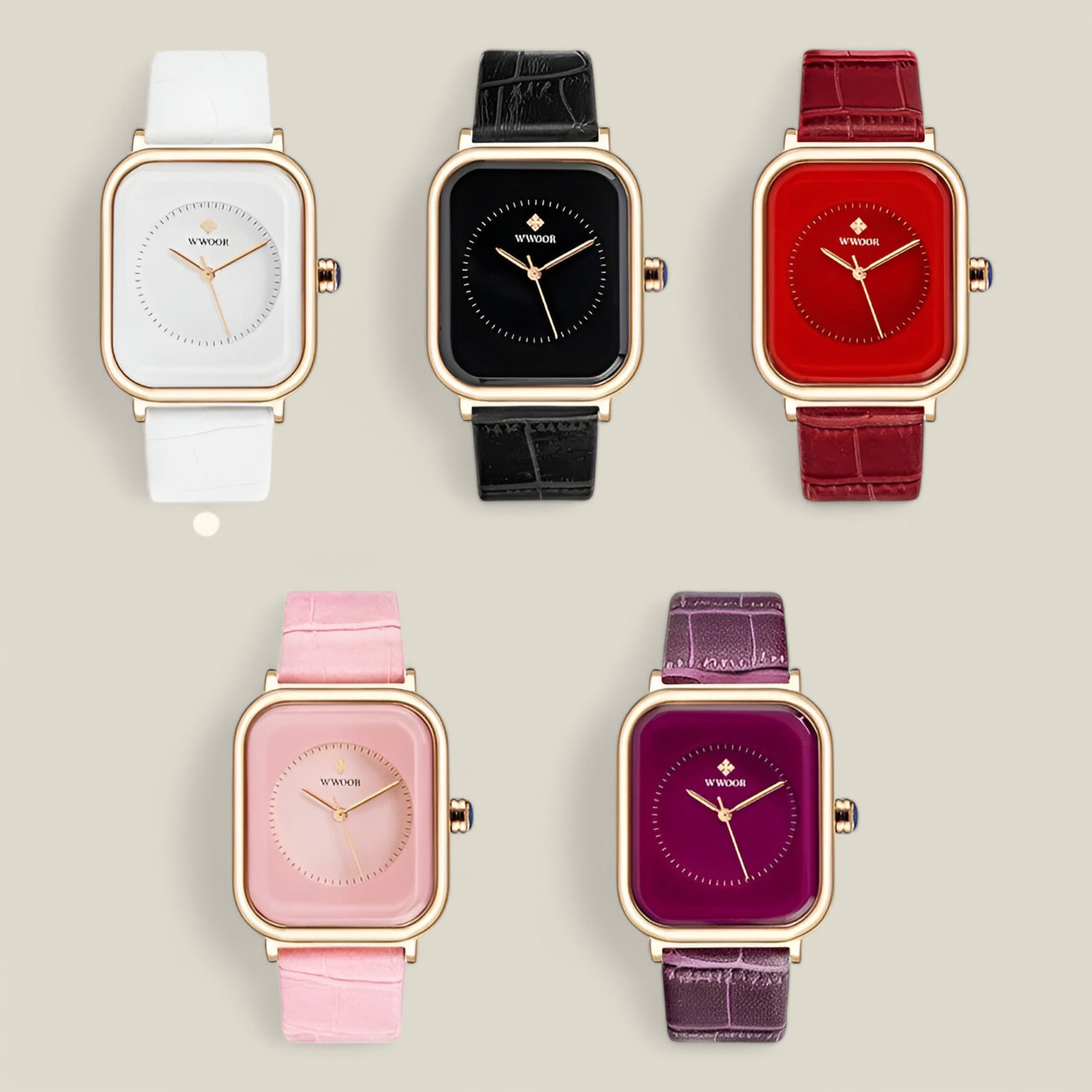 Collette | Montre carrée en cuir