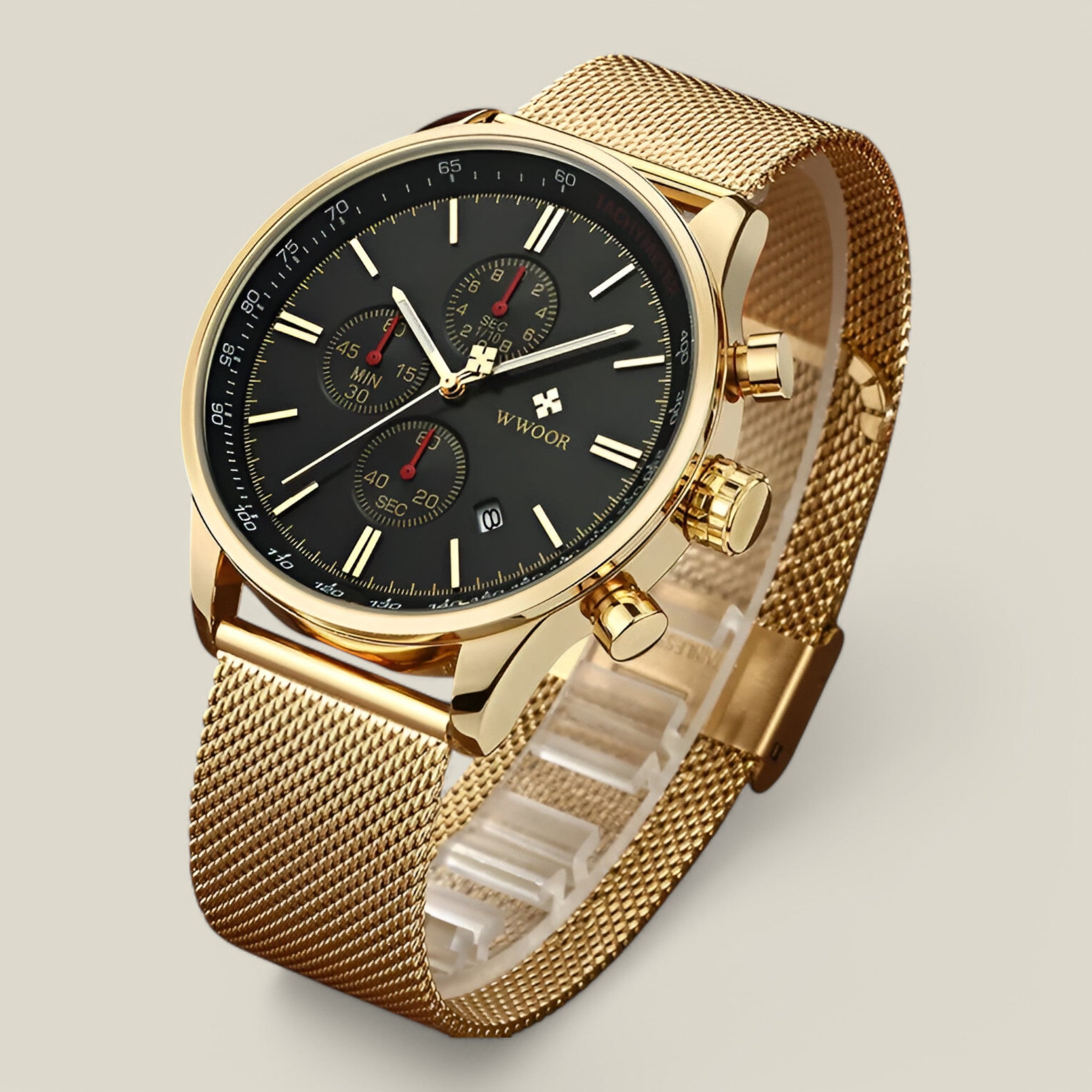 Joseph | Montre chronographe or noir
