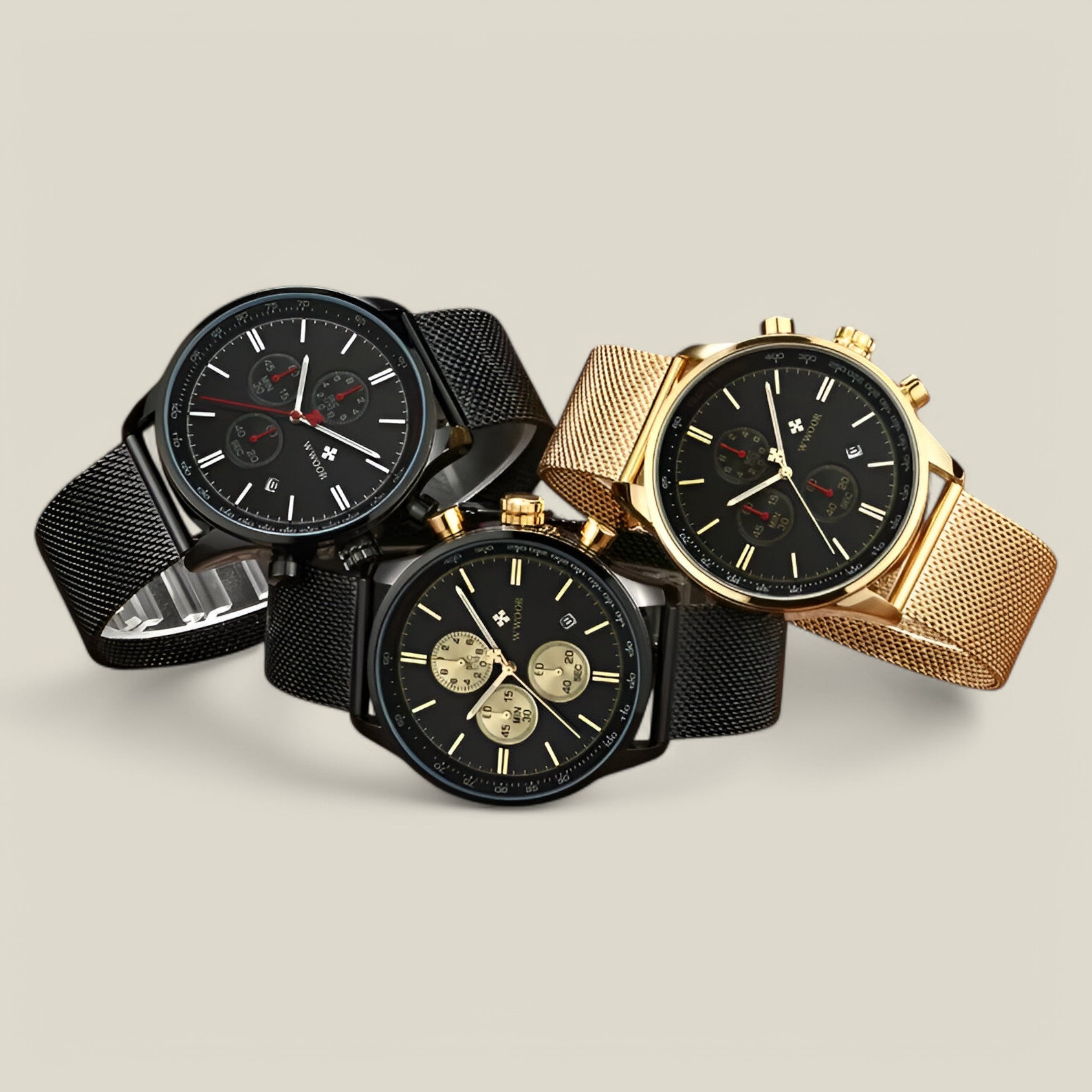 Joseph | Montre chronographe or noir