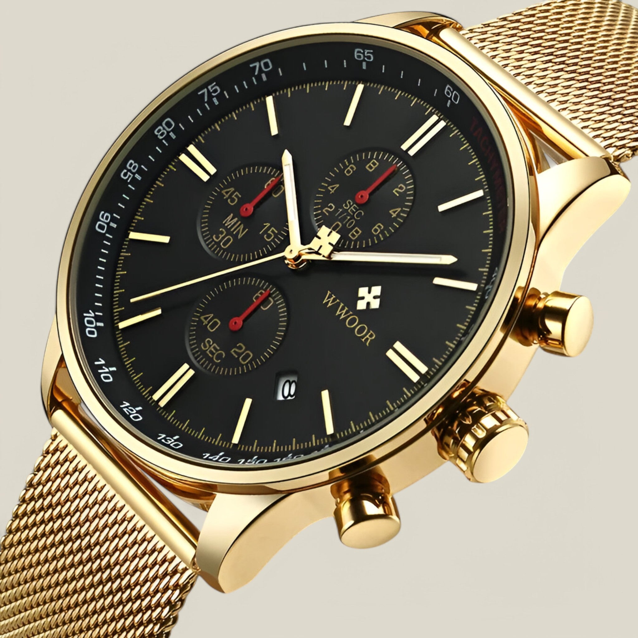 Joseph | Montre chronographe or noir