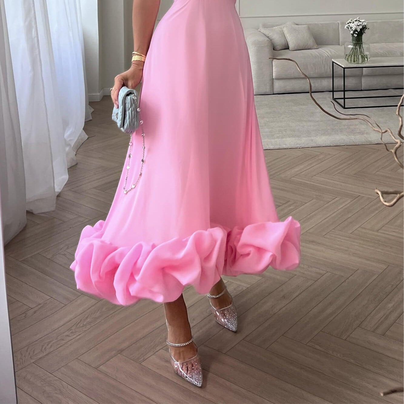 Women's Elegant A-line Maxi Dress with Stylish Suspenders and Flowing
