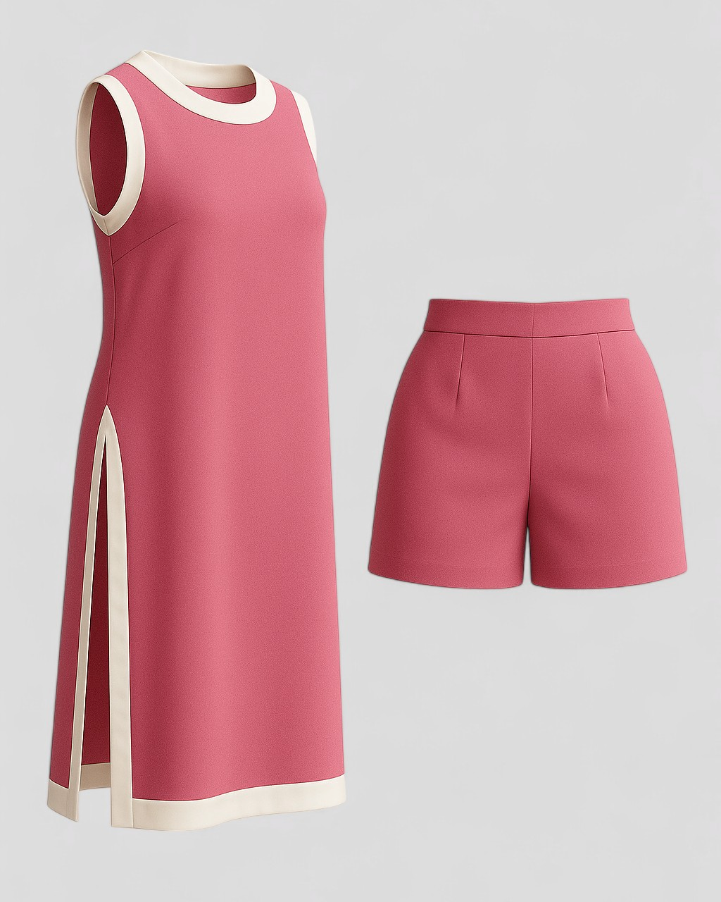 Arlo | Kvinders Boho Farveblok Sæt til Sommer - Rosa Rød - Kvinders sæt - {{ product_tags }