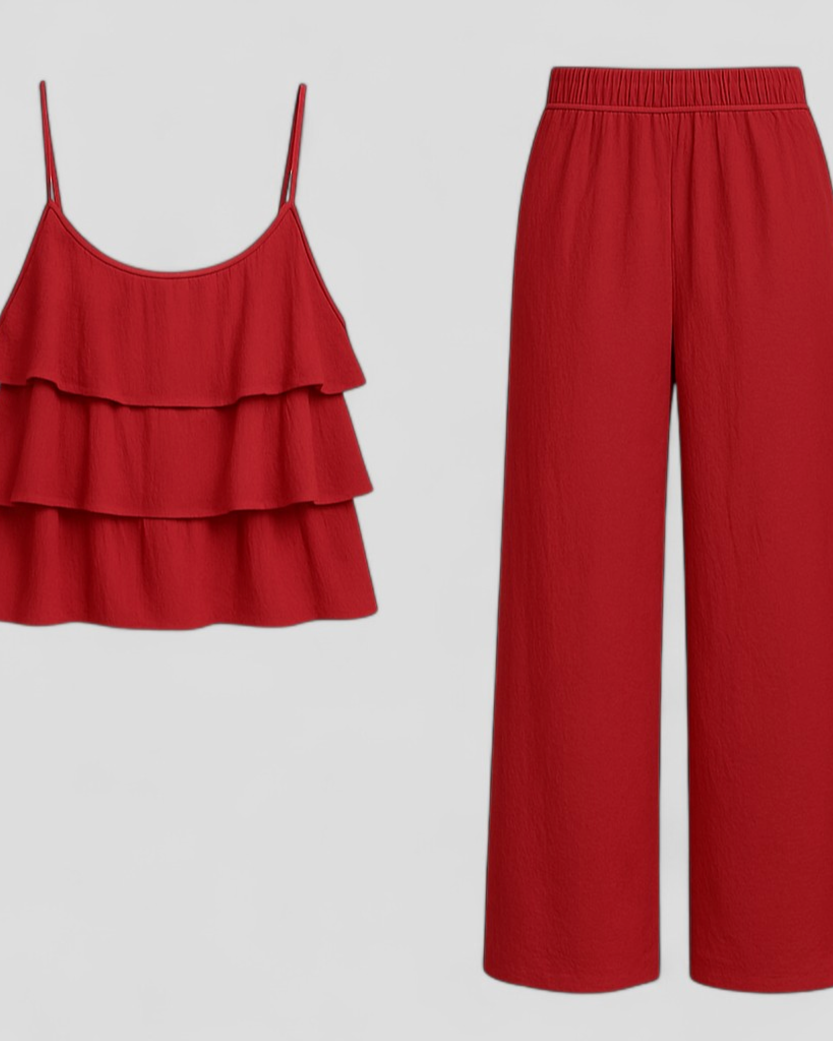 Caterina | Kvinders Elegant Koordineret Sæt - Rød - Jakkesæt & Blazere - {{ product_tags }
