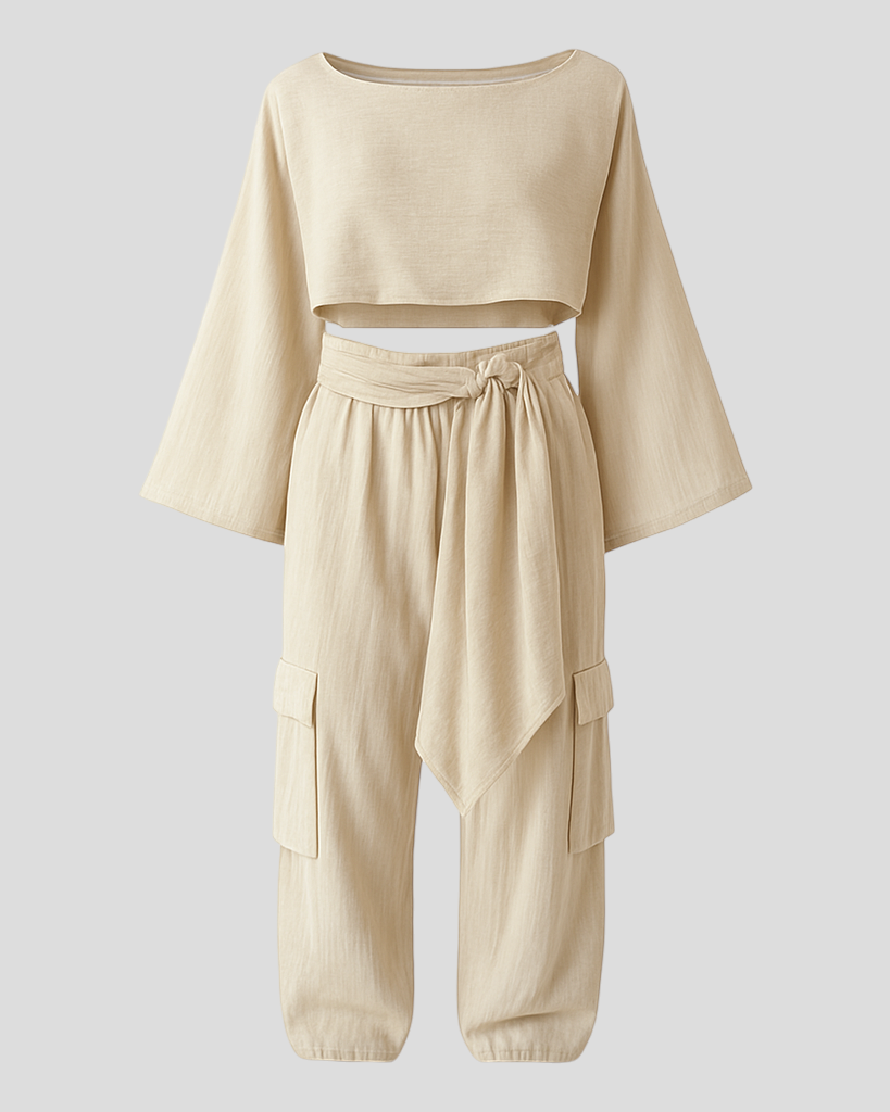 Paminina | Kvinders Elegant Linned Sæt til Sommeren - - Outfits & Sæt - {{ product_tags }