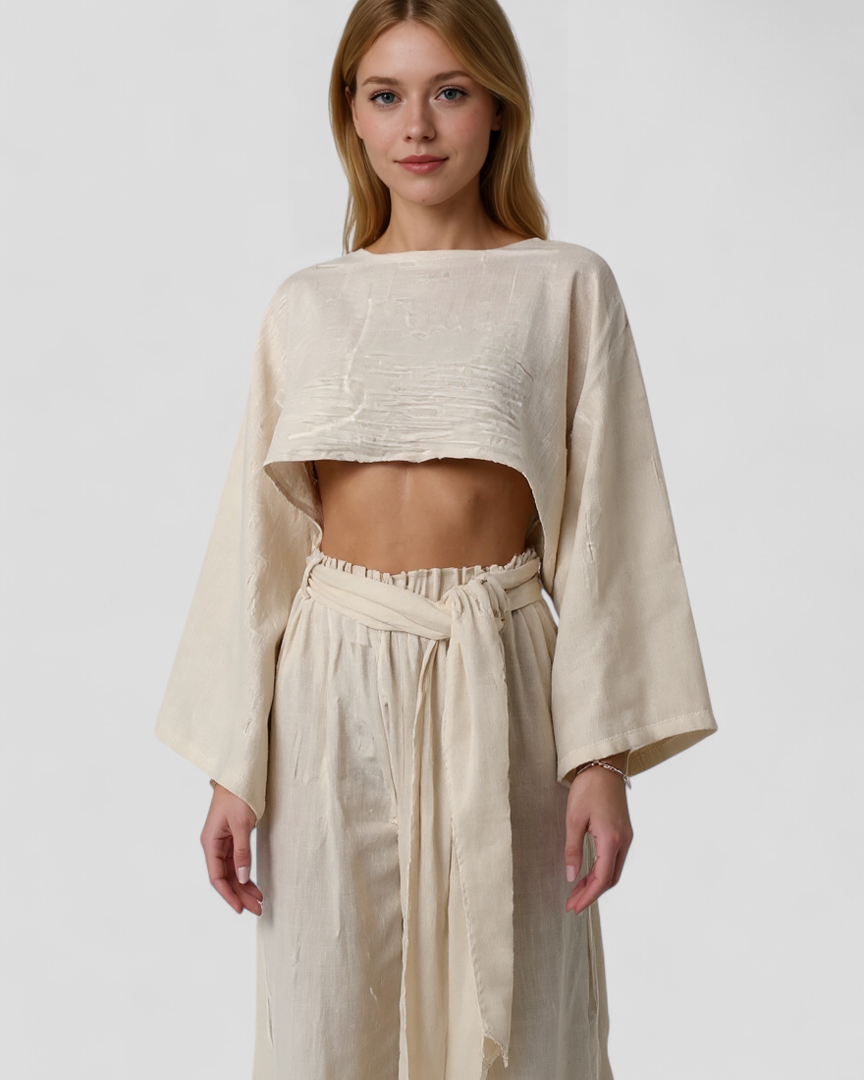Paminina | Kvinders Elegant Linned Sæt til Sommeren - - Outfits & Sæt - {{ product_tags }