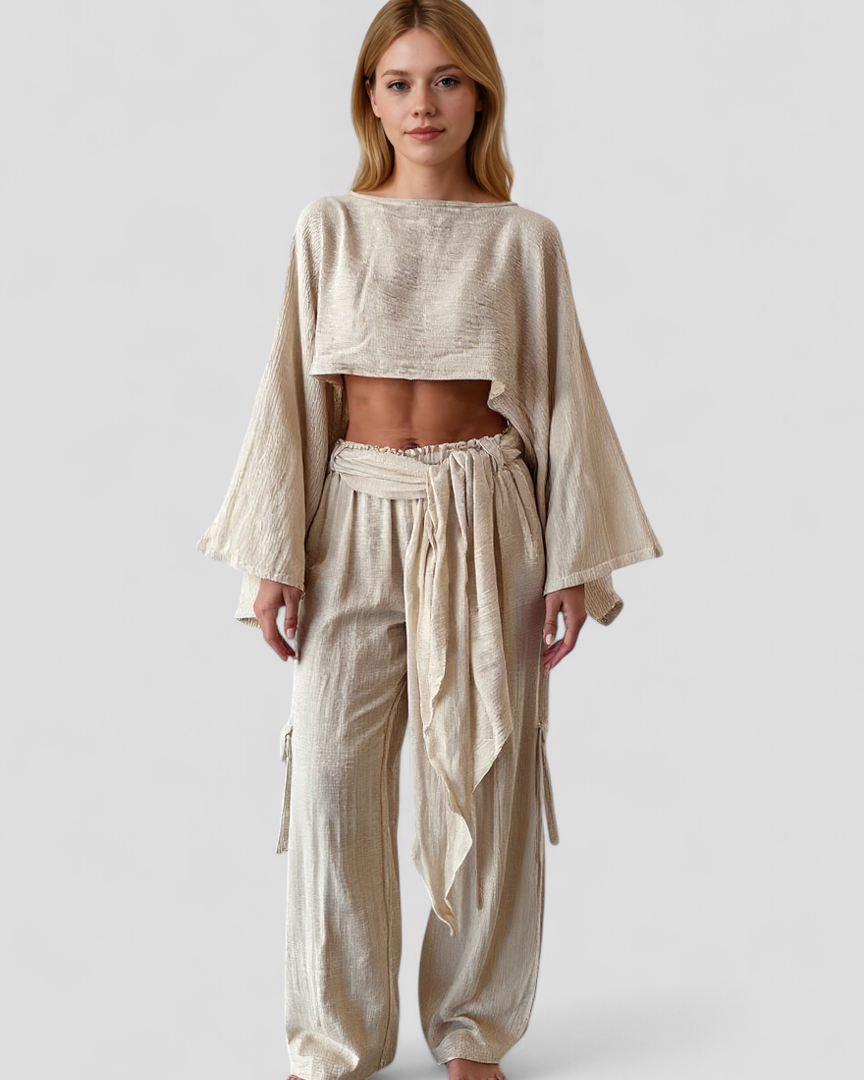 Paminina | Kvinders Elegant Linned Sæt til Sommeren - - Outfits & Sæt - {{ product_tags }