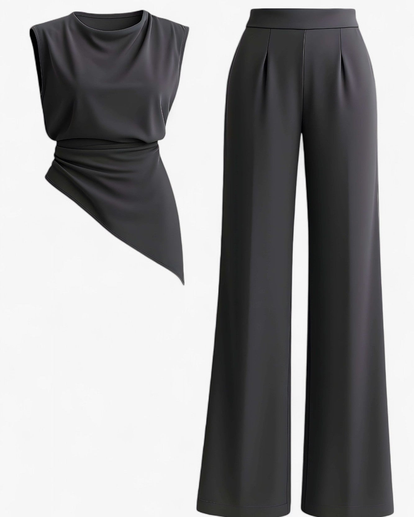 Bonnie | Kvinders Elegant To-Delt Sæt - Mørk grå - Kvinders tøj - {{ product_tags }