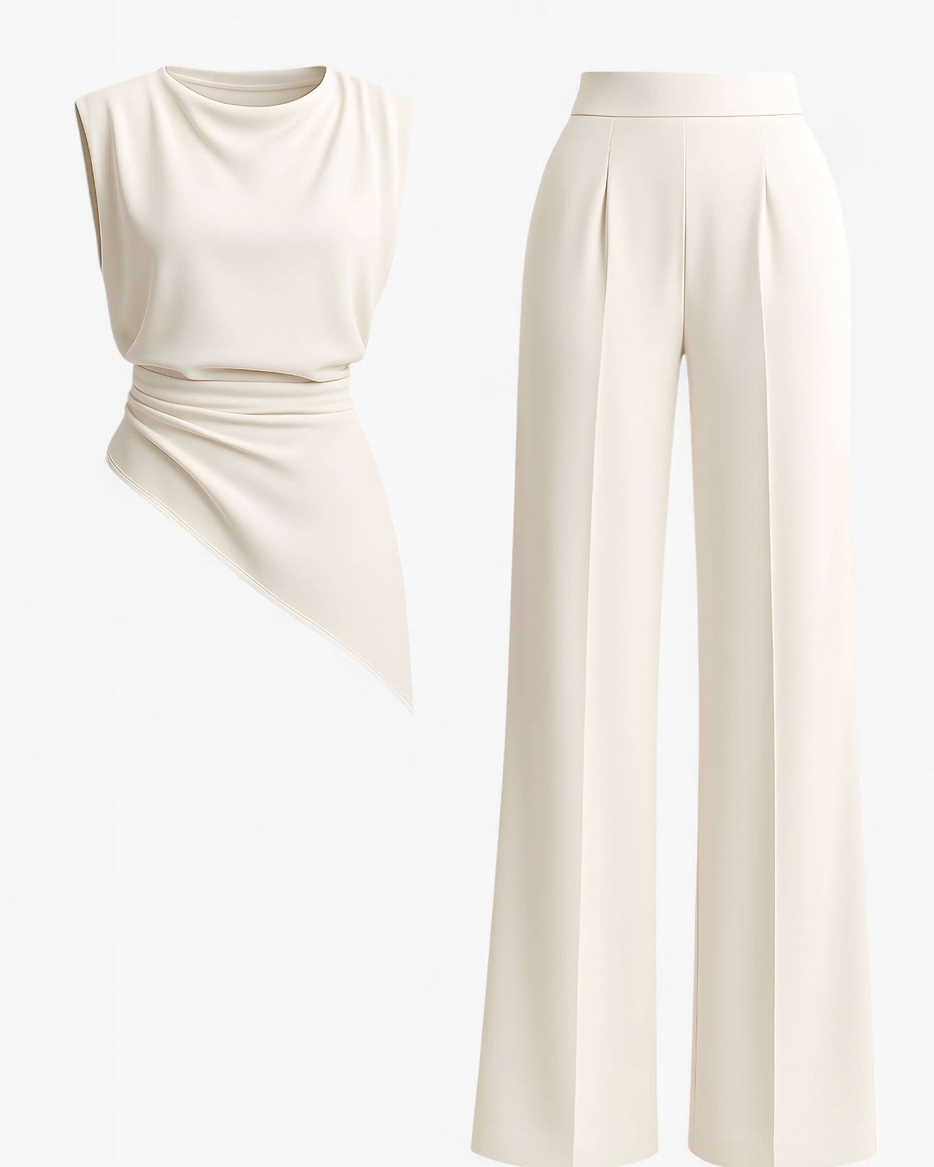 Bonnie | Kvinders Elegant To-Delt Sæt - Elfenben - Kvinders tøj - {{ product_tags }