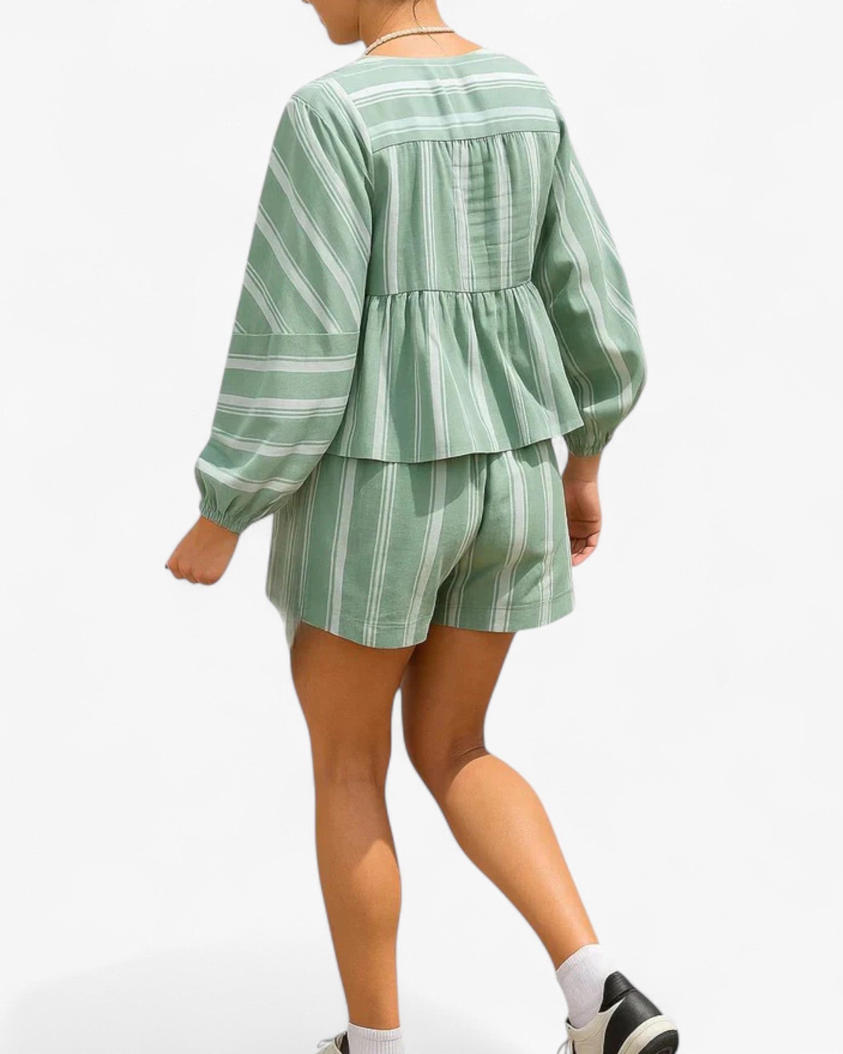 Renata | Kvinders Komfortable Sommer Sæt med Puffærmer - - Kvinders sæt - {{ product_tags }