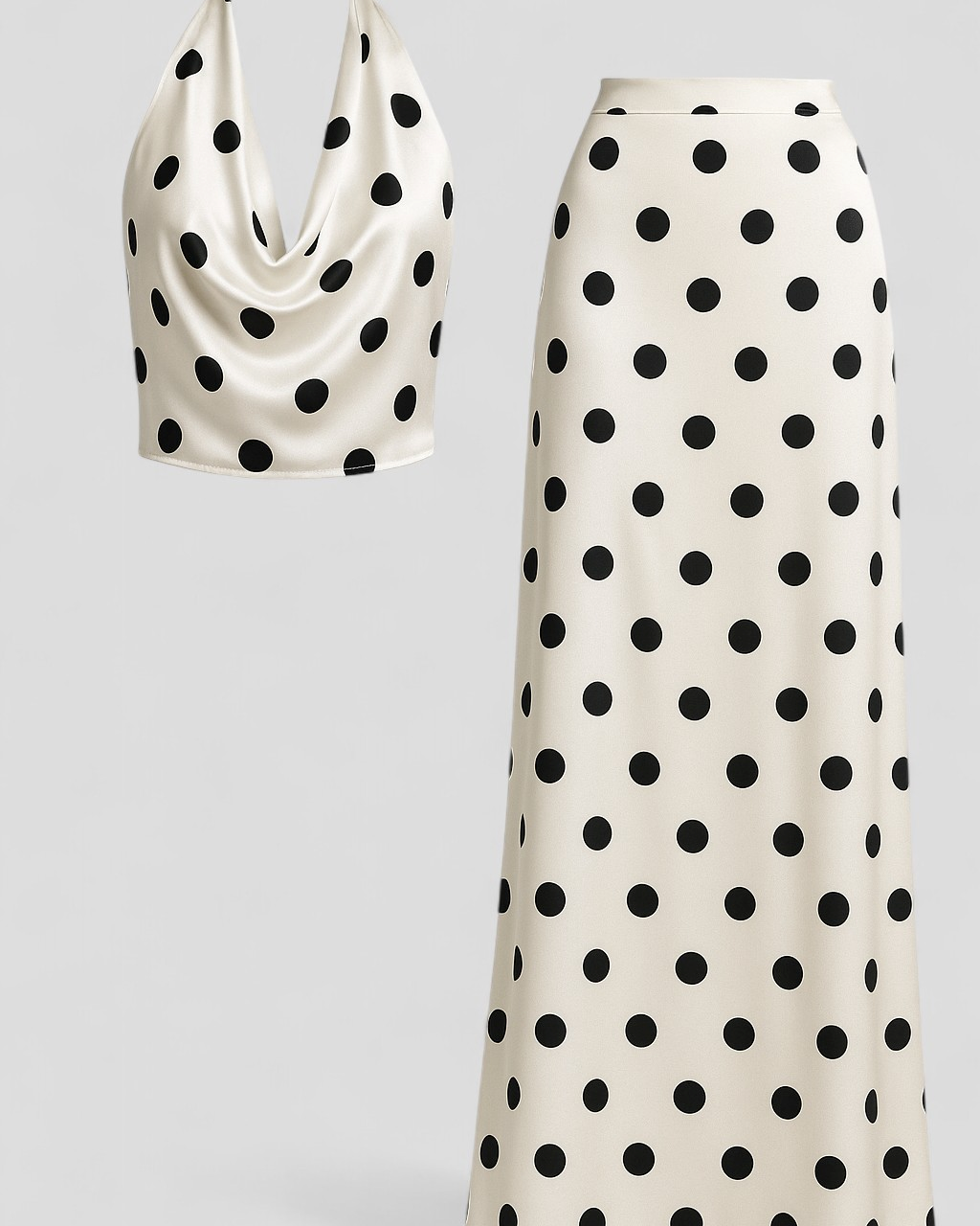 Agnesia | Kvinders Polka Dot To-delt Sæt - Hvid - Kvinders sæt - {{ product_tags }