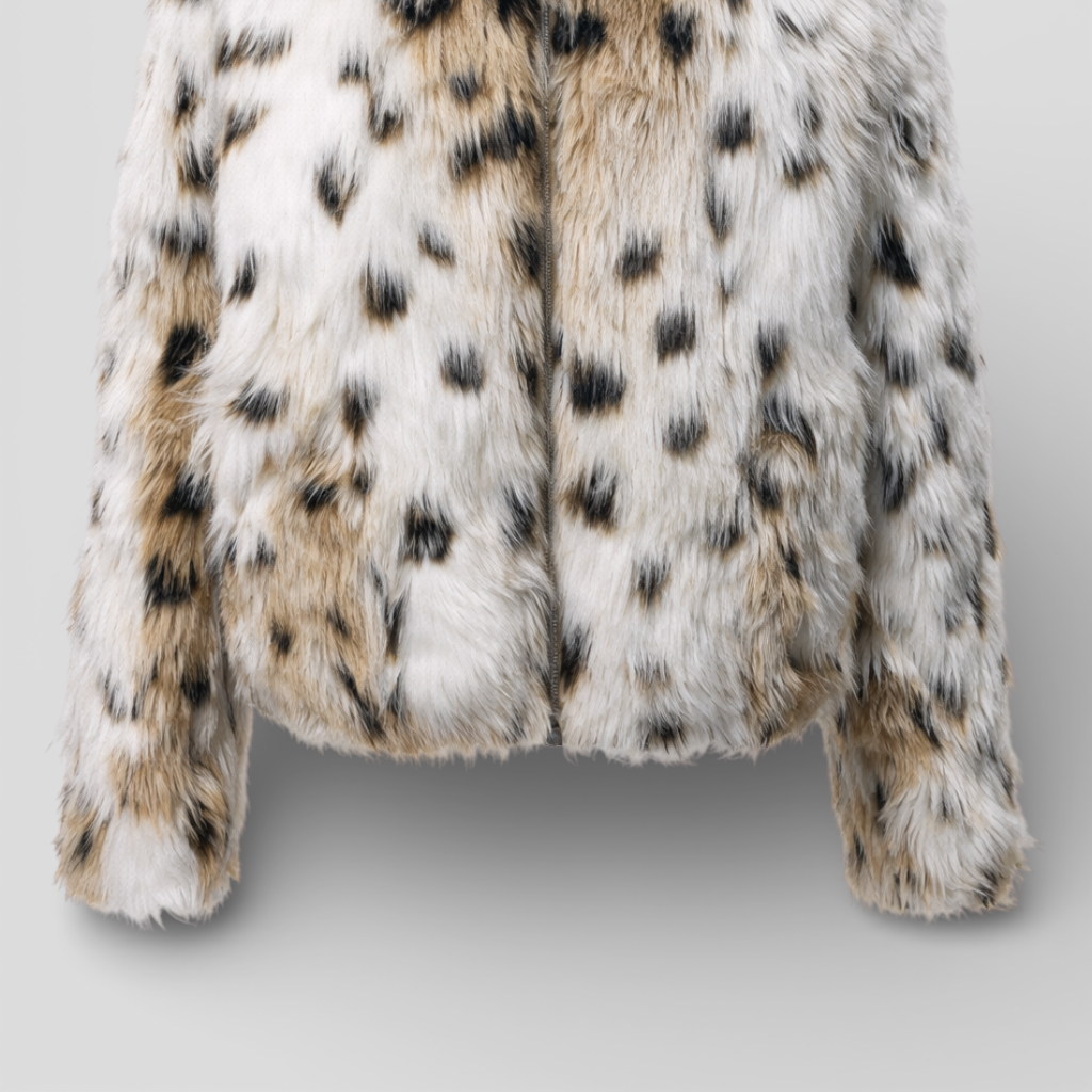 Ivory Leopard Faux Fur Jacket – Plush & Glamorous