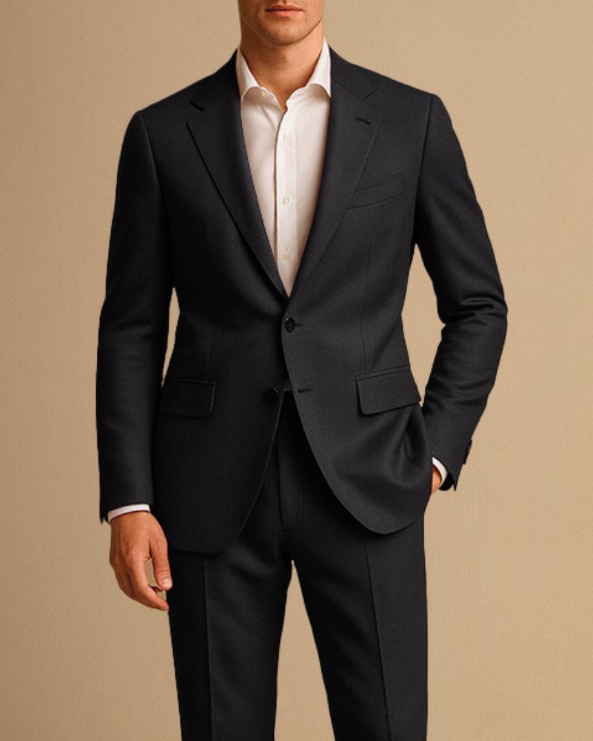 Abito Slim Fit da Uomo Leggero Due Pezzi per Matrimoni ed Eventi Formali - Nero - abito uomo business suit completo slim fit due formal suit lightweight suit men's tailored suit single-breasted blazer slim fit suit spring summer suit tailored trousers two-piece suit wedding suit - Concept Palermo